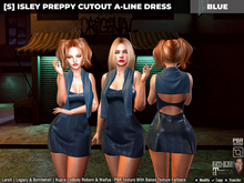 [S] Isley Preppy Cutout A-Line Dress Blue