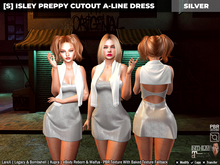 [S] Isley Preppy Cutout A-Line Dress Silver
