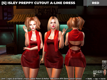 [S] Isley Preppy Cutout A-Line Dress Red