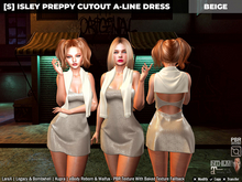 [S] Isley Preppy Cutout A-Line Dress Beige