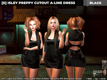 [S] Isley Preppy Cutout A-Line Dress Black