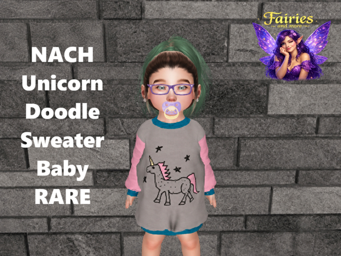 NACH Unicorn Doodle Sweater Baby RARE