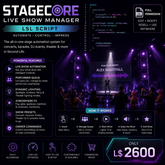 STAGECORE Event Automation LSL Script Full Perm | Advanced Concert, Karaoke & DJ Stage Controller for Second Life