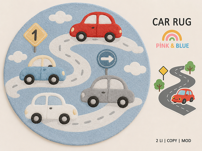 (Pink & Blue) Car Rug