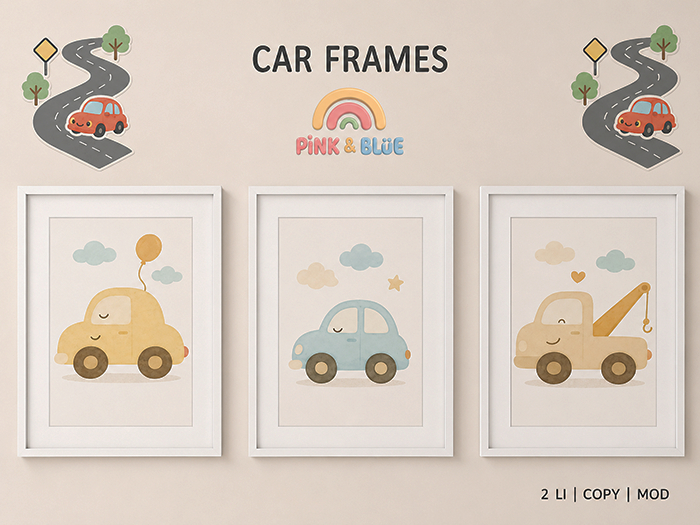 (Pink & Blue) Car Frames