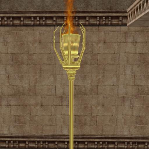 Light Gold Sculpted 2 Prim torch Boxed