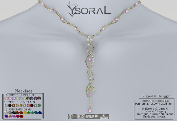 ~~ YsoraL ~~ .: Necklace Lyla :.(Rigged & Unrigged) 