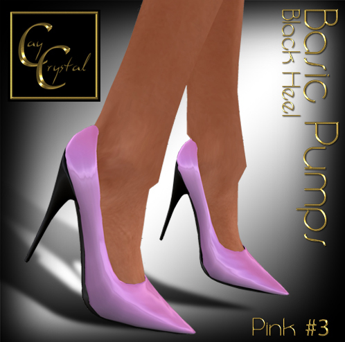 CC Design - Basic Pumps Black Heel Pink #3