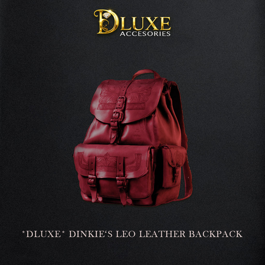 *DLUXE* DINKIES LEO LEATHER BACKPACK* red (add)