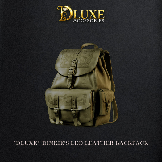 *DLUXE* DINKIES LEO LEATHER BACKPACK* khaki (add)