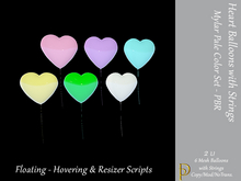 Balloon Heart 6 - Mylar Pale Colors PBR