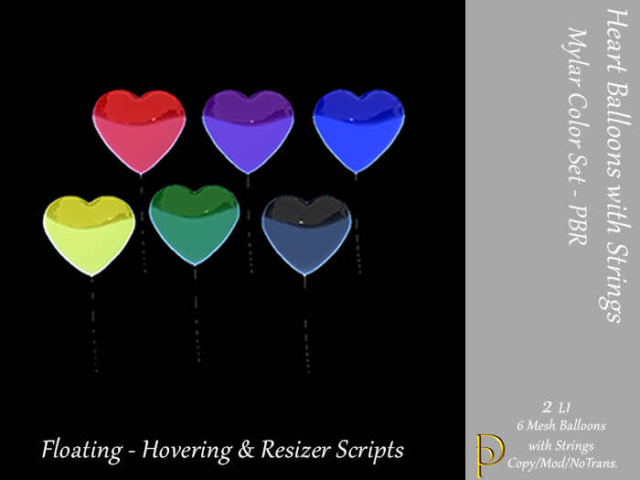 Balloon Heart 6 - Mylar Color Set PBR  
