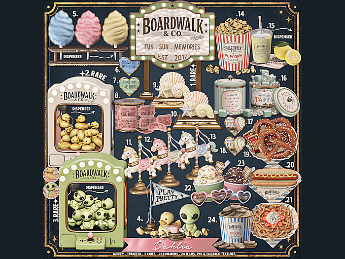 Dahlia - Boardwalk & Co. - Marquee Sign 1 (REZ) RARE