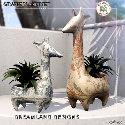 DD Botanical Giraffe Planter Set