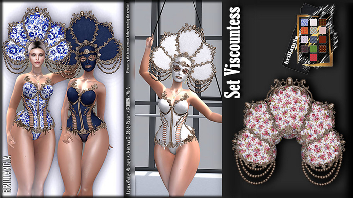 *BRILLANCIA -Set Viscountess Venetian Mask /print 6