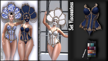 *BRILLANCIA -Set Viscountess Venetian Corset / / indigo