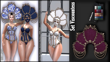 *BRILLANCIA -Set Viscountess Venetian Mask / purple