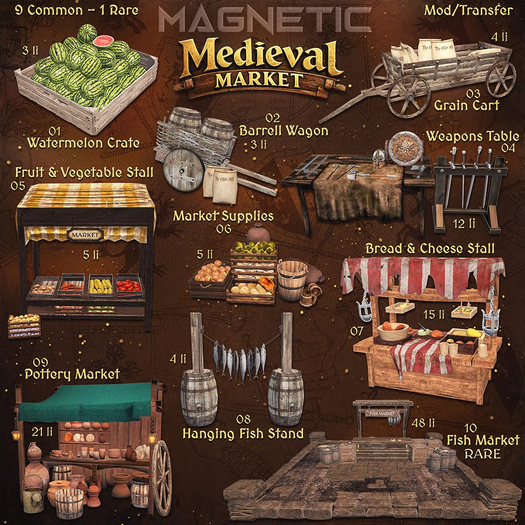 07 - Bread & Cheese Stall - Medieval Market - Magnetic