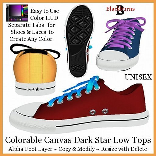 Canvas Dark Star Low Top Colorable Sneakers