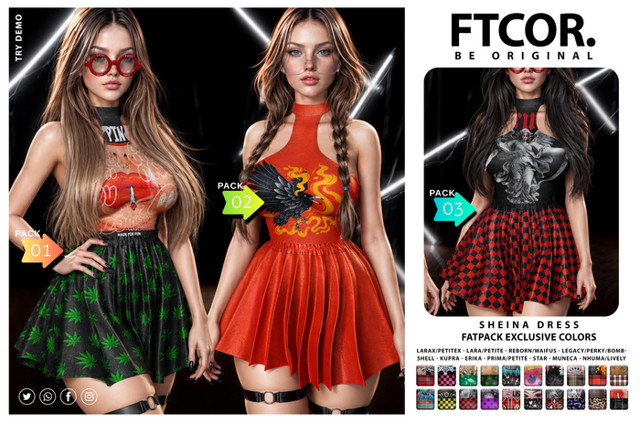 :::FTCOR:::SHEINA_DRESS::: FATPACK