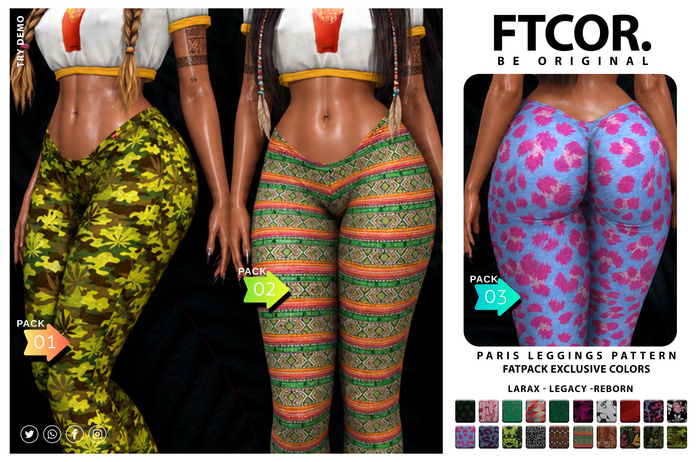 :::FTCOR:::PARIS_LEGGINGS_PATTERN::: PACK 3