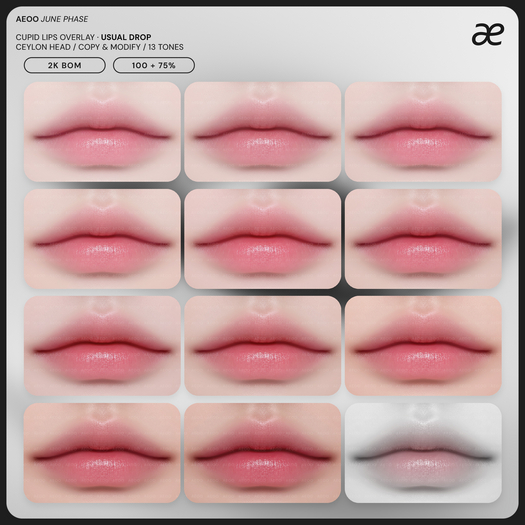 "aeoo" cupid lips overlay - fatpack