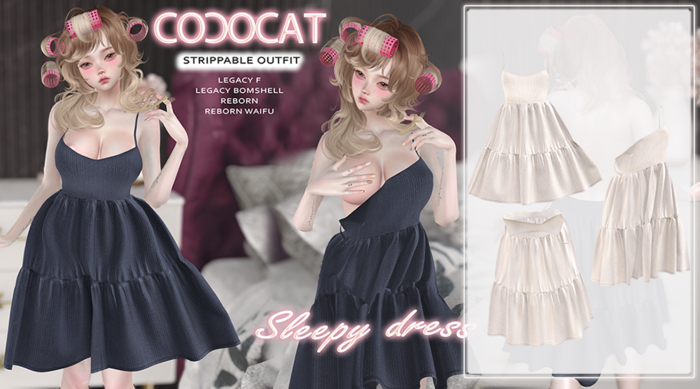 .cococat. Sleepy dress - White