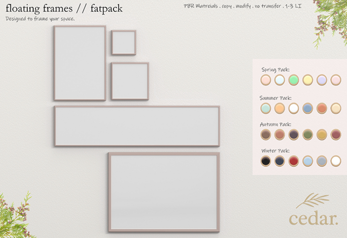 cedar. floating frames // spring pack {Please Add}