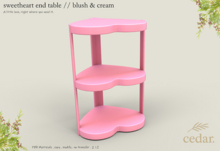 cedar. sweetheart end table // blush & cream