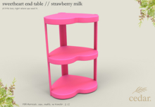 cedar. sweetheart end table // strawberry milk