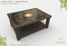 cedar. solstice table // charred wood {Please Add}