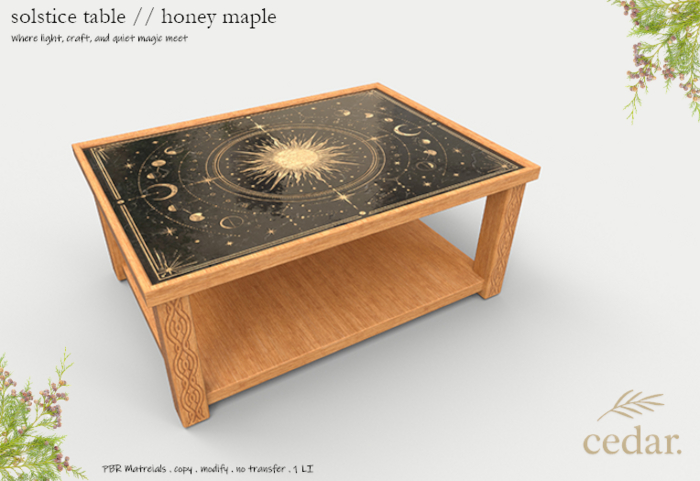 cedar. solstice table // honey maple {Please Add}