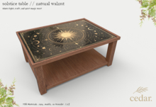 cedar. solstice table // natural walnut {Please Add}