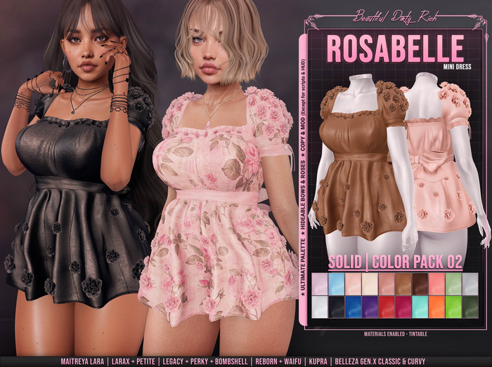 *B.D.R.* Rosabelle -Mini Dress- (Solid 02)