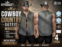 4865 OUTFIT COWBOY WESTERN 4 ITEMS V5