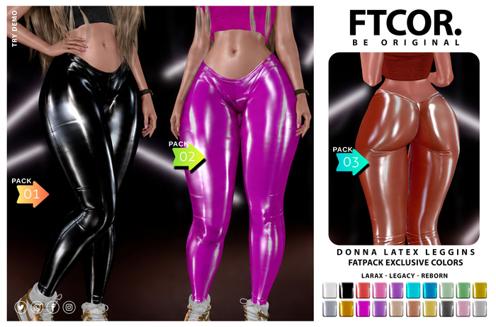 :::FTCOR:::DONNA_LATEX_LEGGINS::: PACK 3