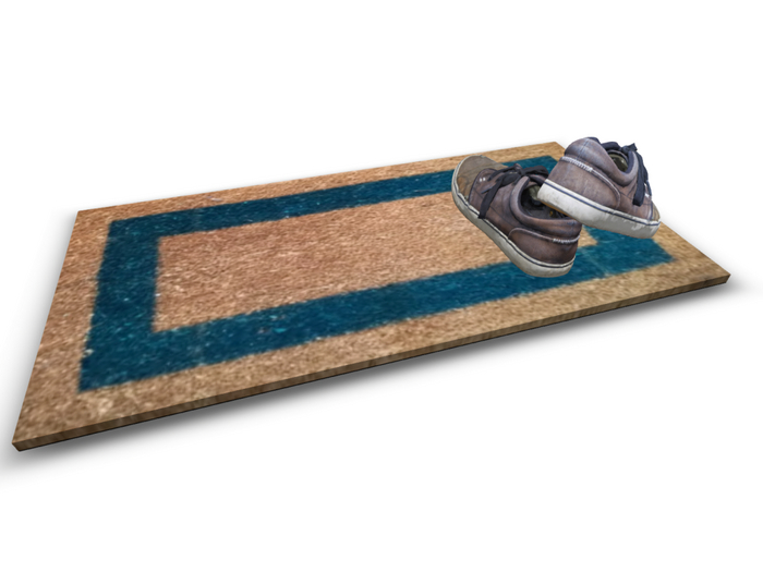 doormat with old shoes
