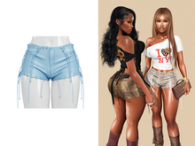 [Brior] Patti Lace Up Shorts - (Blue)