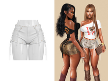 [Brior] Patti Lace Up Shorts - (White)