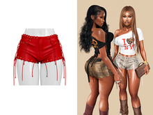 [Brior] Patti Lace Up Shorts - (Red)