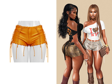 [Brior] Patti Lace Up Shorts - (Orange)