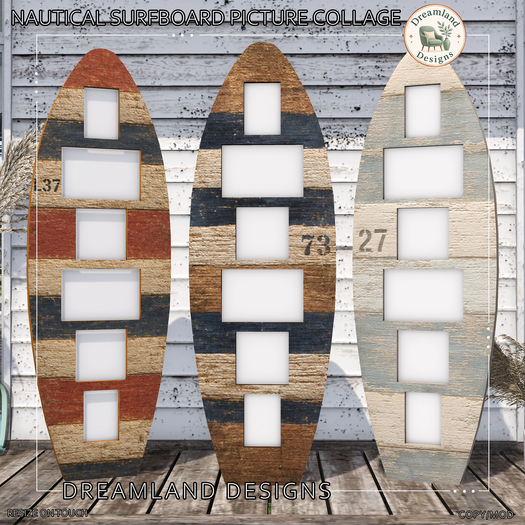 DD Nautical Surfboard Picture Collage