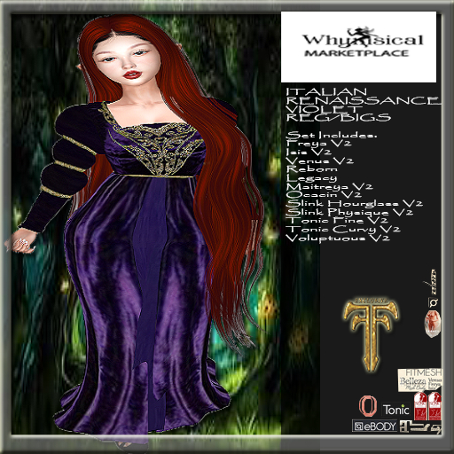 Italian Rennaissance Violet Gown FF2026 (BOXED)
