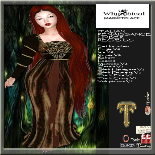 Italian Rennaissance Umber Gown FF2026 (BOXED)