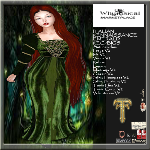 Italian Rennaissance Emerald Gown FF2026 (BOXED)
