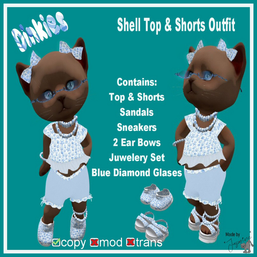 *JAS* Dinkies Shell Top & Shorts Outfit