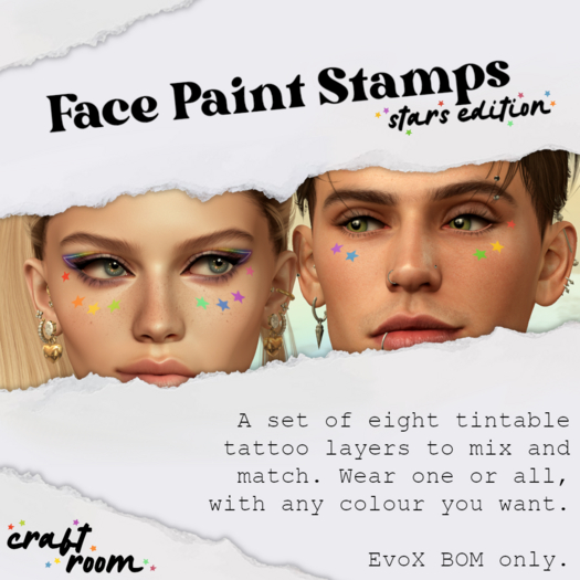 [craft room] face paint stamps - stars ed.