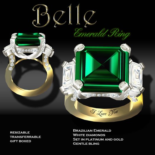 Exquisite Belle Emerald Diamond Ring