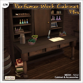 [V/W] Perfumer Work Cabinet - Plus - Medieval Fantasy / Vintage Cabinet counter with Perfumer tools & accessories