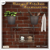 [V/W] Vintage Hanged Kitchen Accessories - Basil Bucket, Rag, Spoons, Cups & Cans